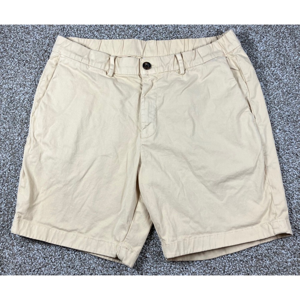 Bearbottom Clothing Mens Tan Khaki Stretch Chino Shorts 7 Inch Inseam Size Large
